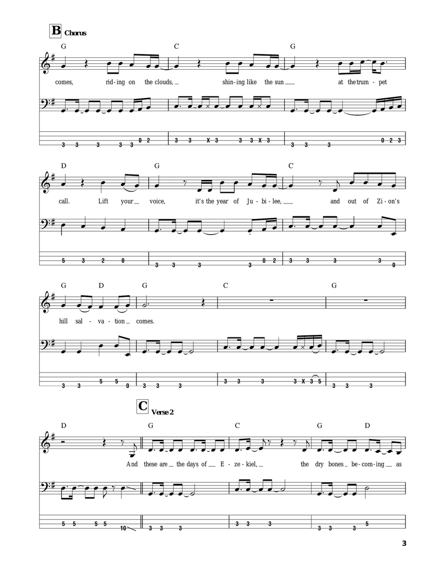 Days Of Elijah Days Of Elijah Bass Guitar Tablature scores gallery preview page 3