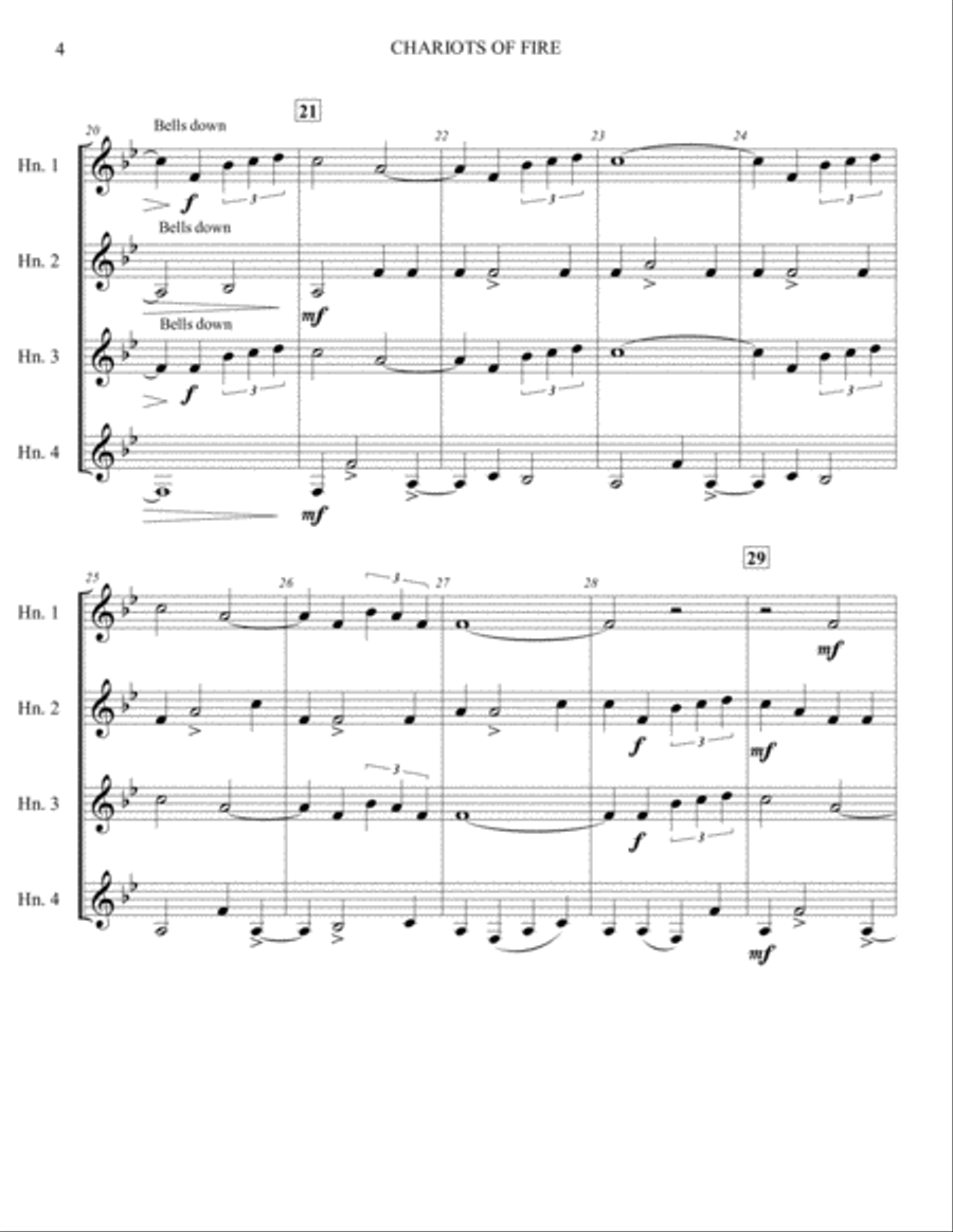 Chariots Of Fire from the Feature Film CHARIOTS OF FIRE Brass Ensemble scores gallery preview page 4
