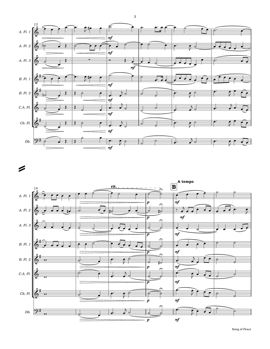 Song of Peace for Low Flute Choir Flute Choir scores gallery preview page 6