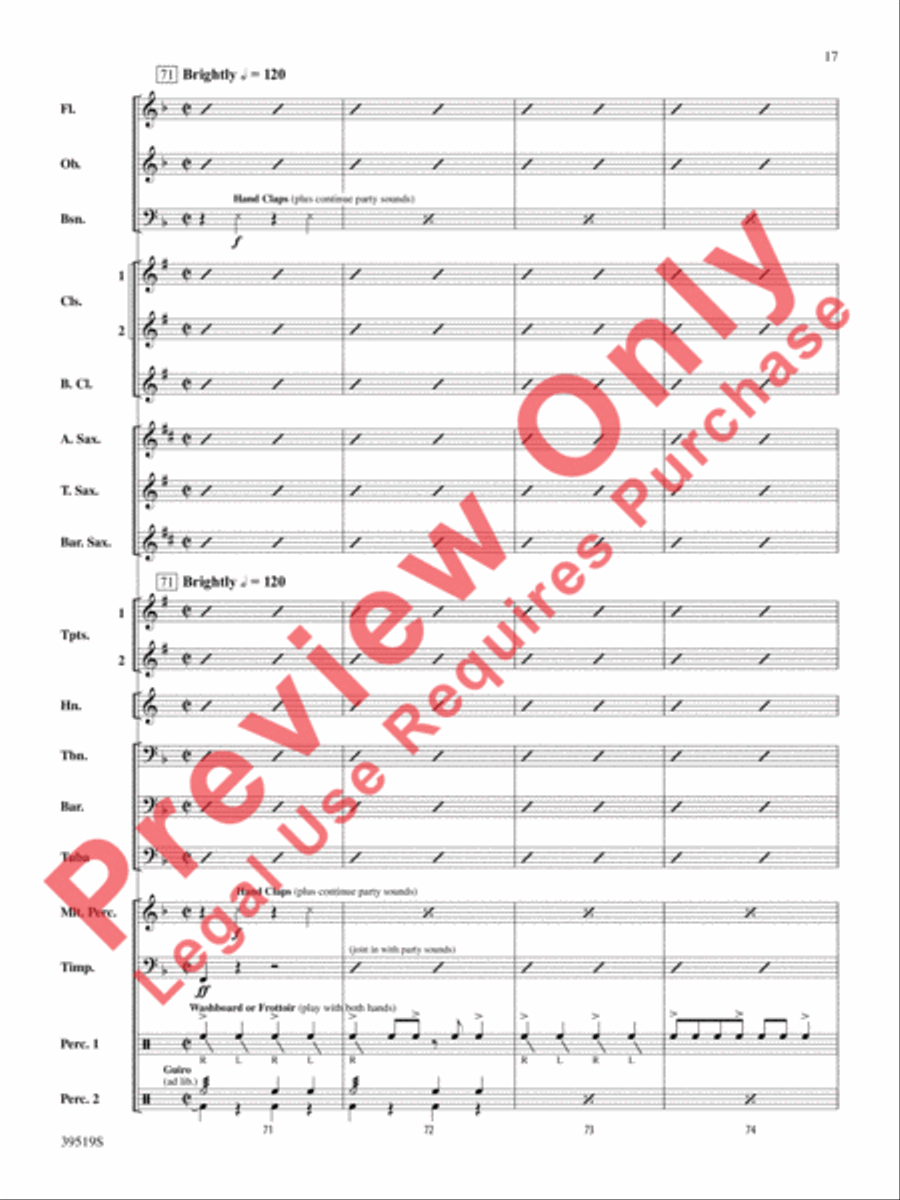 Zydeco Cajun Crawdad Dance Concert Band scores gallery preview page 18