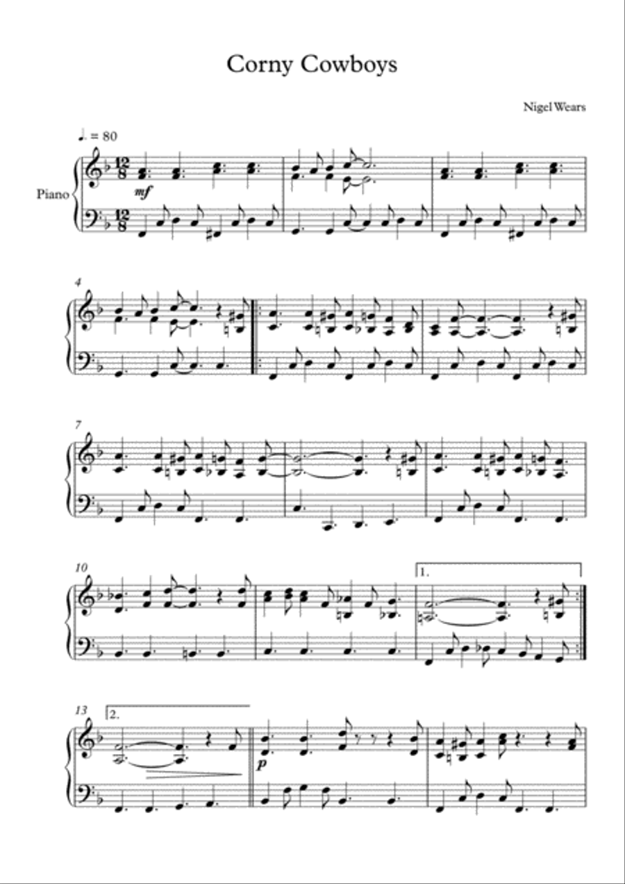 Corny Cowboys Piano Method scores gallery preview page 1