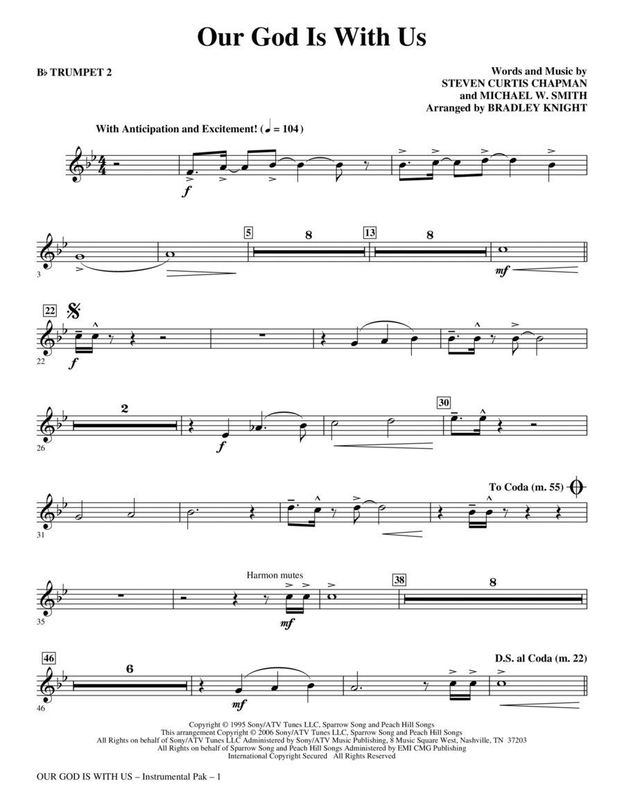 Our God Is With Us - Bb Trumpet 2 Choir scores gallery preview page 1
