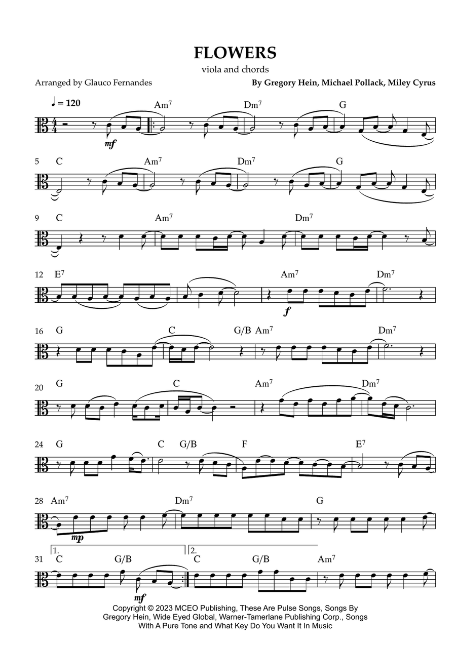 Flowers Viola Solo scores gallery preview page 1
