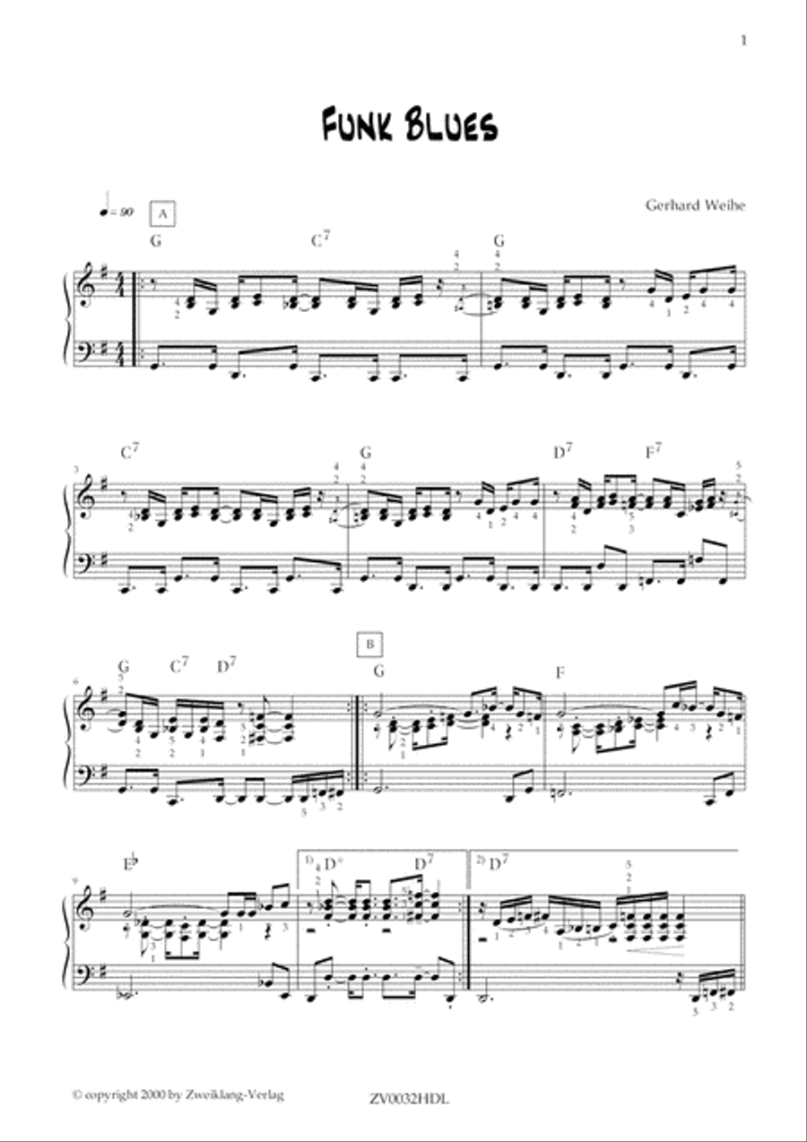 Funk Blues Funk Blues Piano Solo scores gallery preview page 2