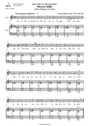 Meeres Stille, Op. 3 No. 2 (D. 216) (E-flat Major)