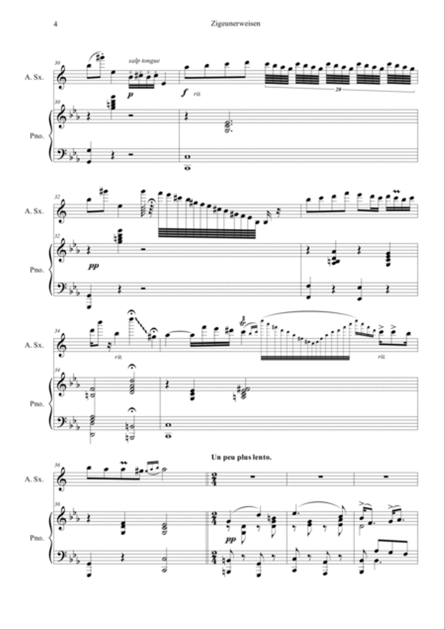 Zigeunerweisen Op.20 Zigeunerweisen Op.20 Alto Saxophone scores gallery preview page 4