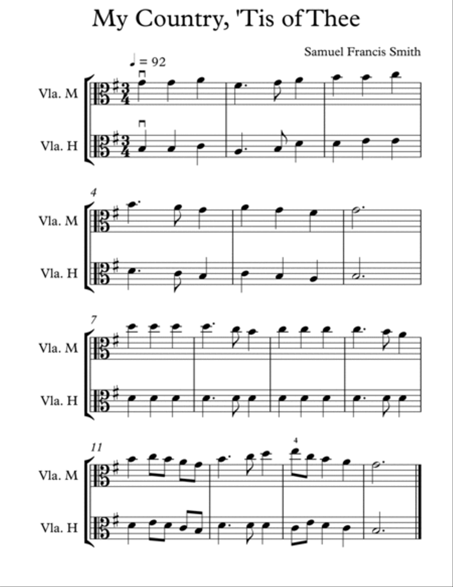 America (My Country, 'Tis of Thee) String Orchestra scores gallery preview page 2