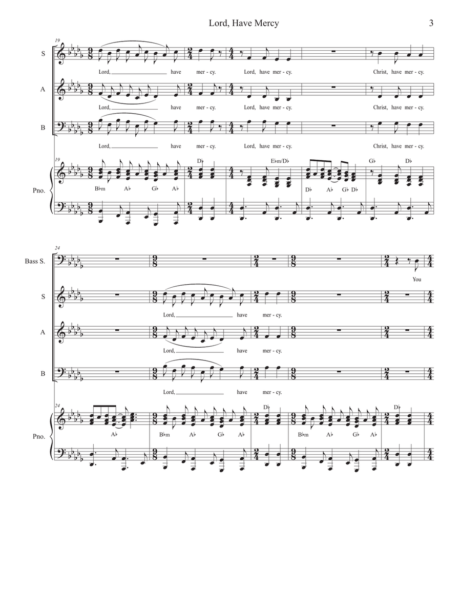 Lord, Have Mercy (Bass solo and SAB) (