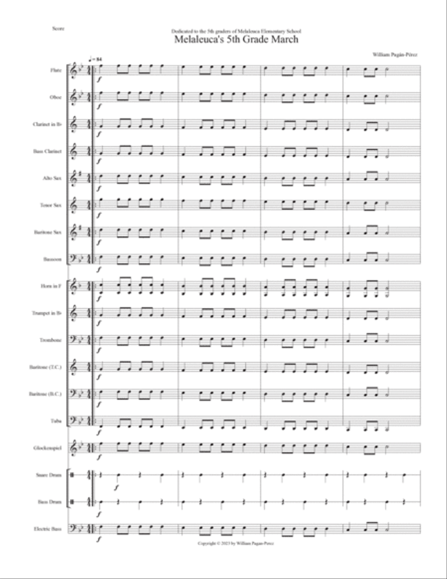 Melaleuca's 5th Grade March Concert Band scores gallery preview page 2