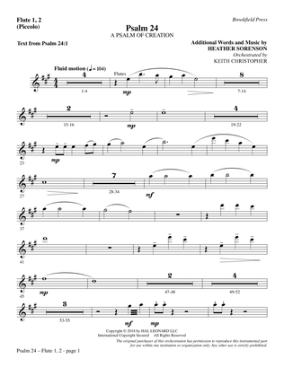 Book cover for Psalm 24 - Flute 1,2/Piccolo