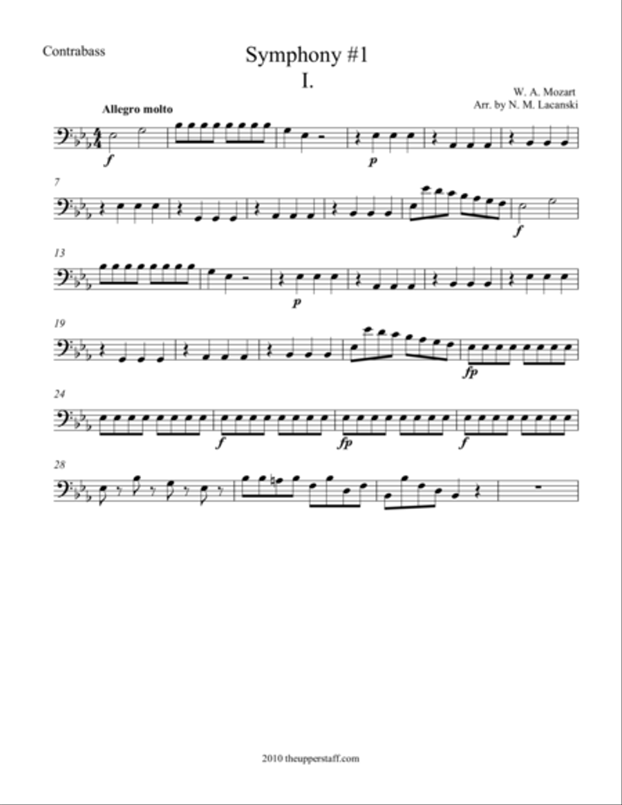 Symphony #1 Movement I. Symphony #1 Movement I. String Orchestra scores gallery preview page 1