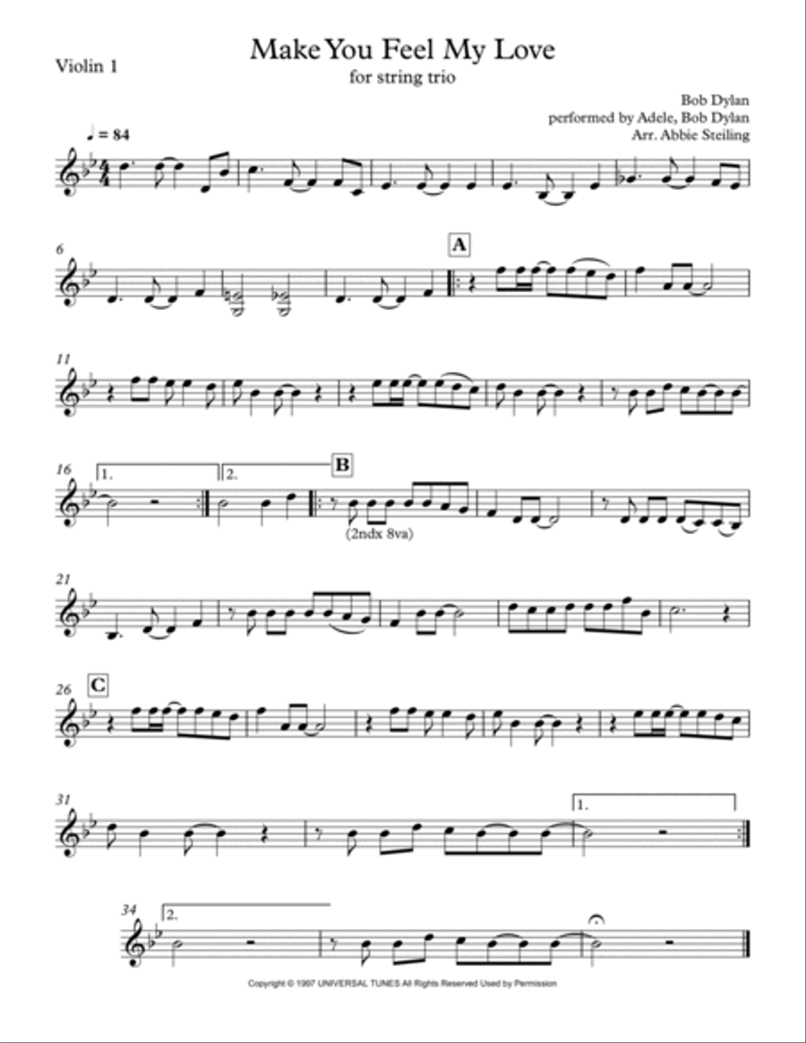 Make You Feel My Love Cello scores gallery preview page 4