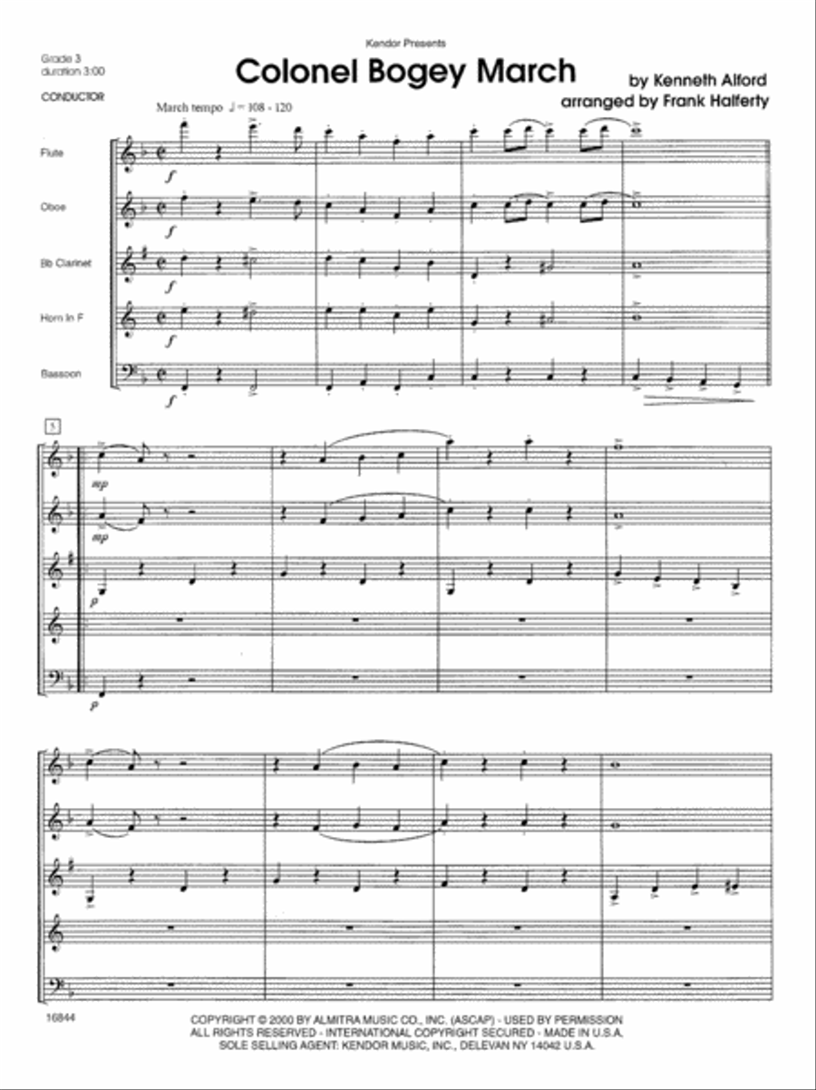 Colonel Bogey March Woodwind Quintet scores gallery preview page 2