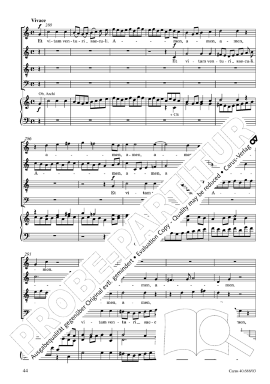 Mass in C Major 4-Part scores gallery preview page 45