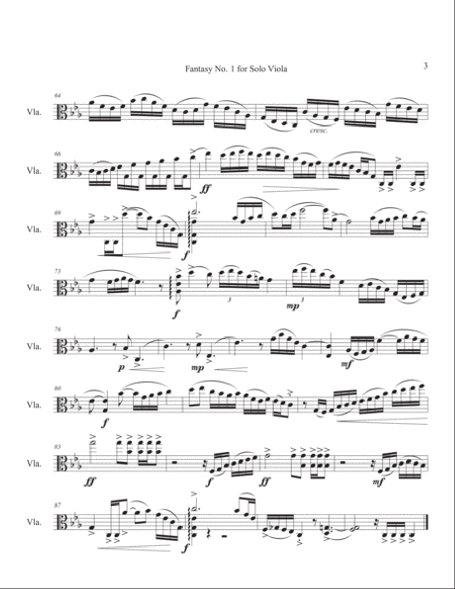 Six Fantasies for Solo Viola Viola Solo scores gallery preview page 5