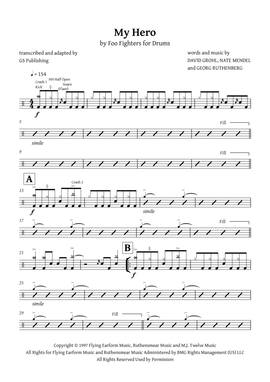 My Hero Drum Set scores gallery preview page 1