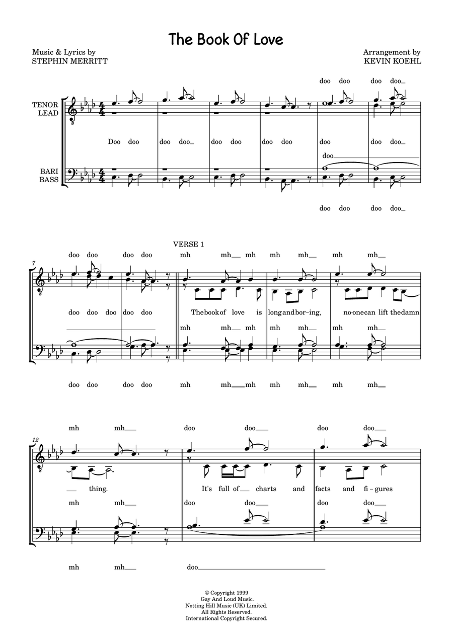 The Book Of Love The Book Of Love TTBB scores gallery preview page 1