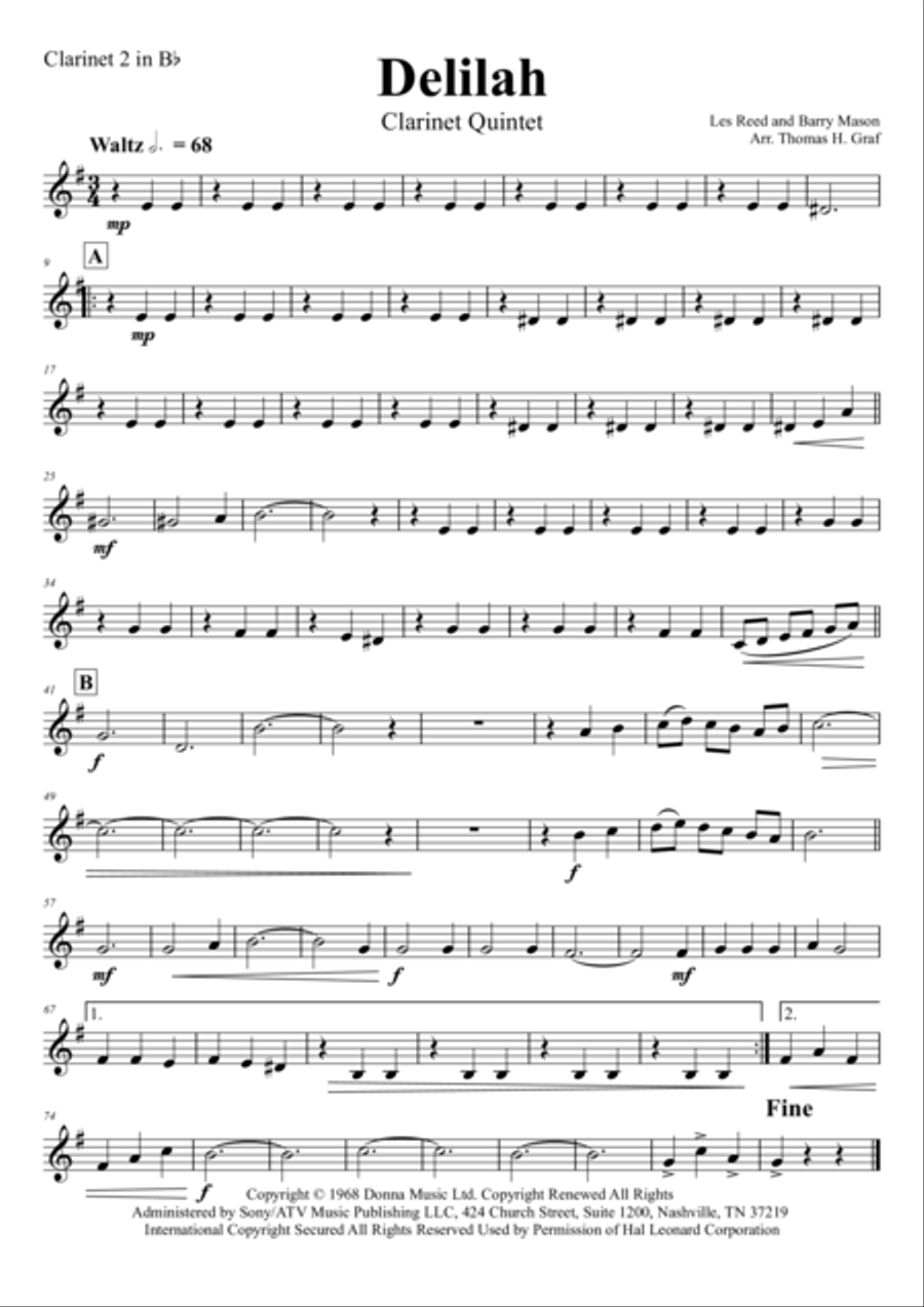 Delilah Woodwind Ensemble scores gallery preview page 5