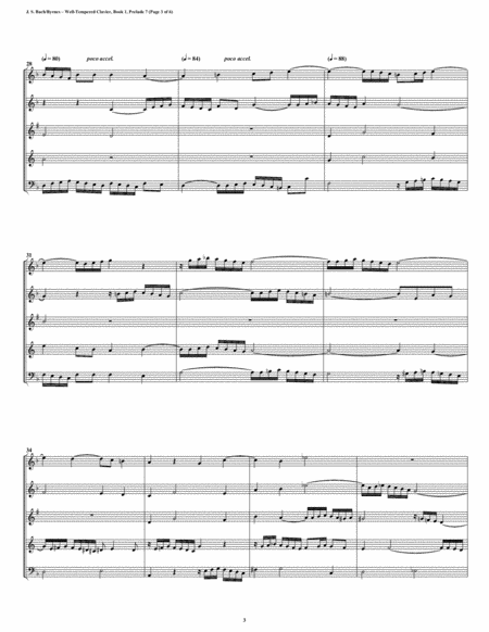 Prelude 07 from Well-Tempered Clavier, Book 1 (Woodwind Quintet) image number null