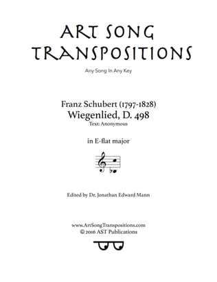 Book cover for SCHUBERT: Wiegenlied, D. 498 (transposed to E-flat major)