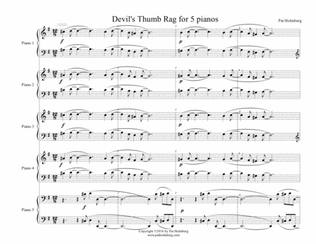 Devil's Thumb Rag (from Boulder Rags) Arr. for 5 Pianos