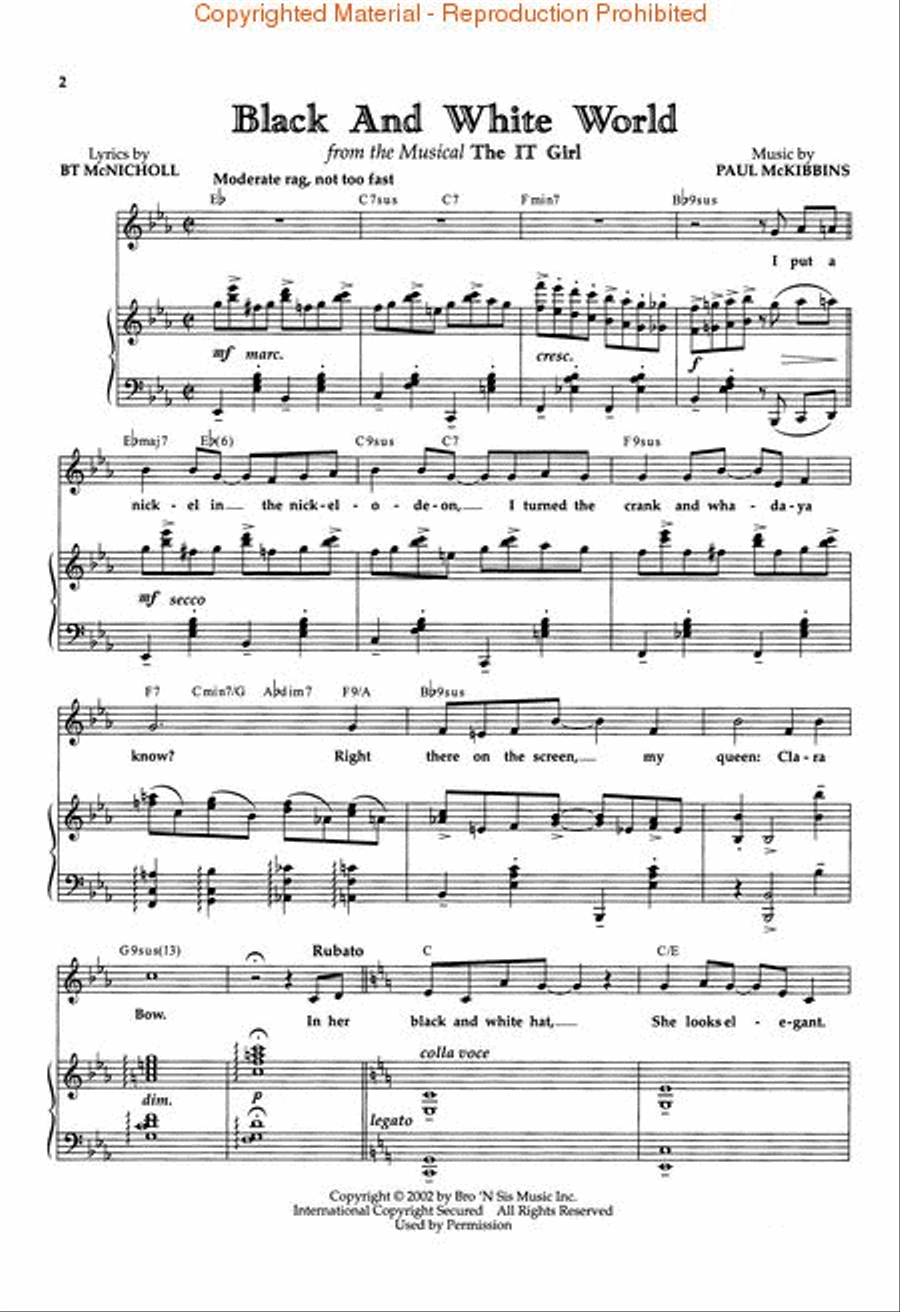 The IT Girl Piano, Vocal scores gallery preview page 2