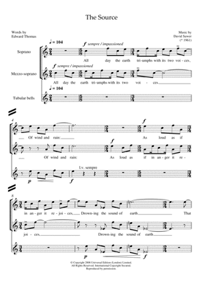 The Source (for soprano, mezzo-soprano and tubular bells)