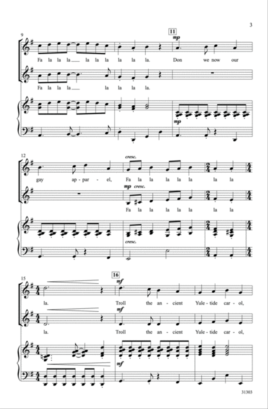Three English Carols 2-Part scores gallery preview page 3