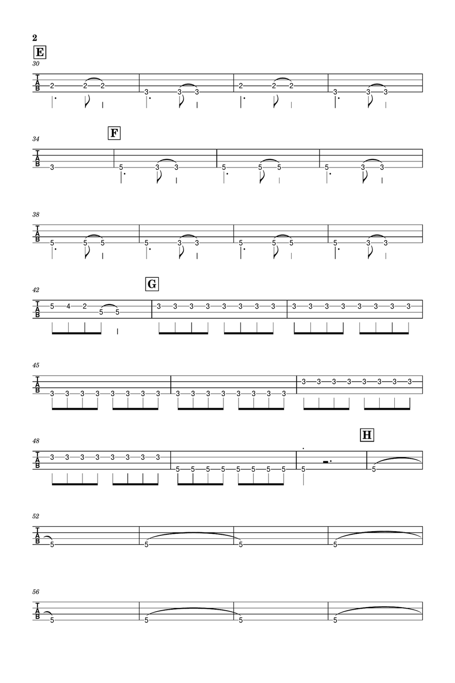 Perfect Bass Guitar Tablature scores gallery preview page 2