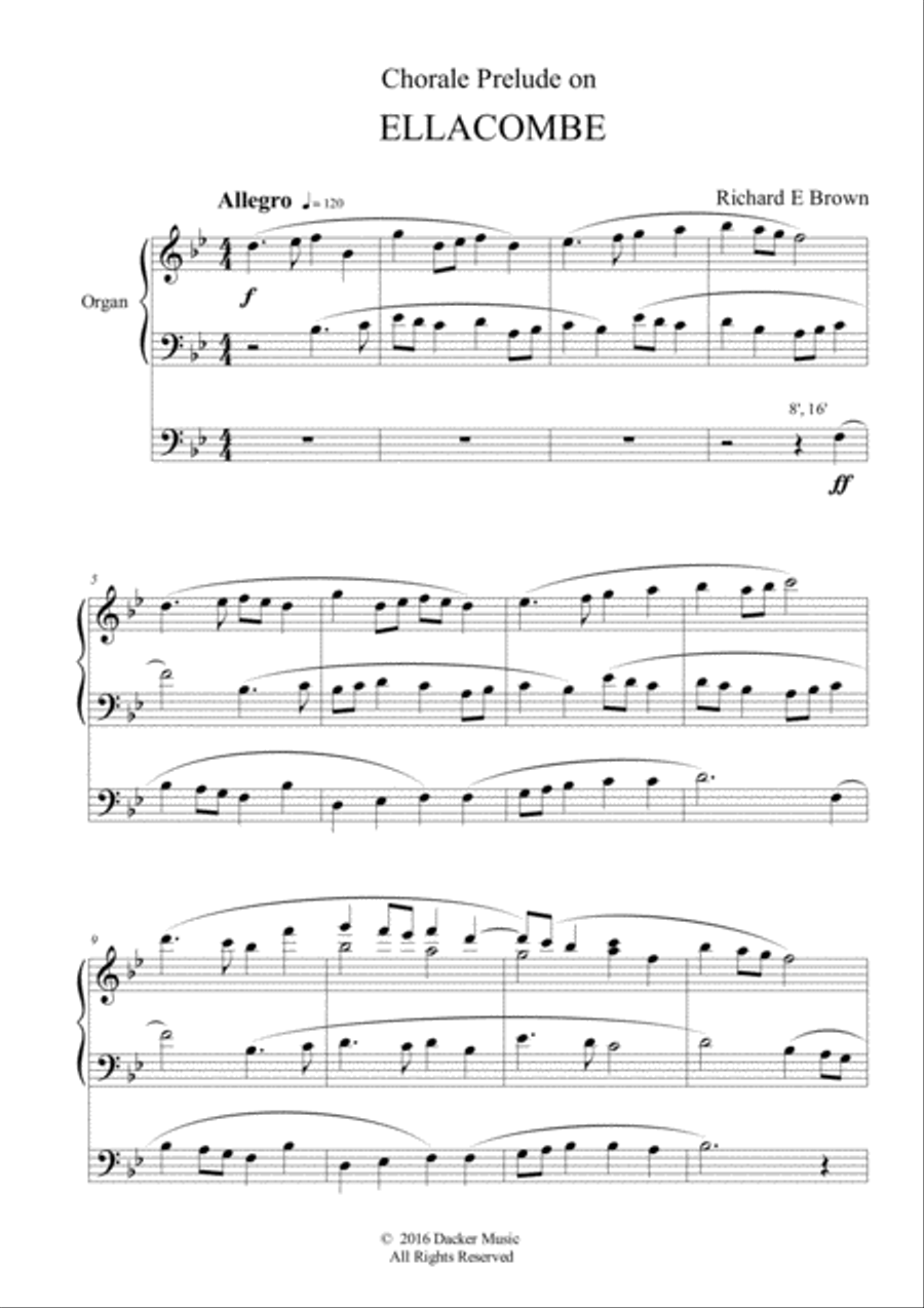 Chorale Prelude on Ellacombe Organ Solo scores gallery preview page 3
