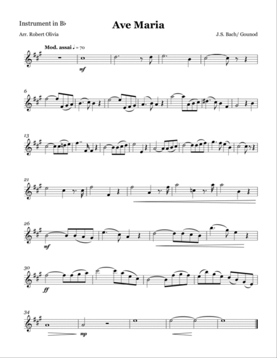 Ave Maria Ave Maria B-Flat Clarinet scores gallery preview page 5