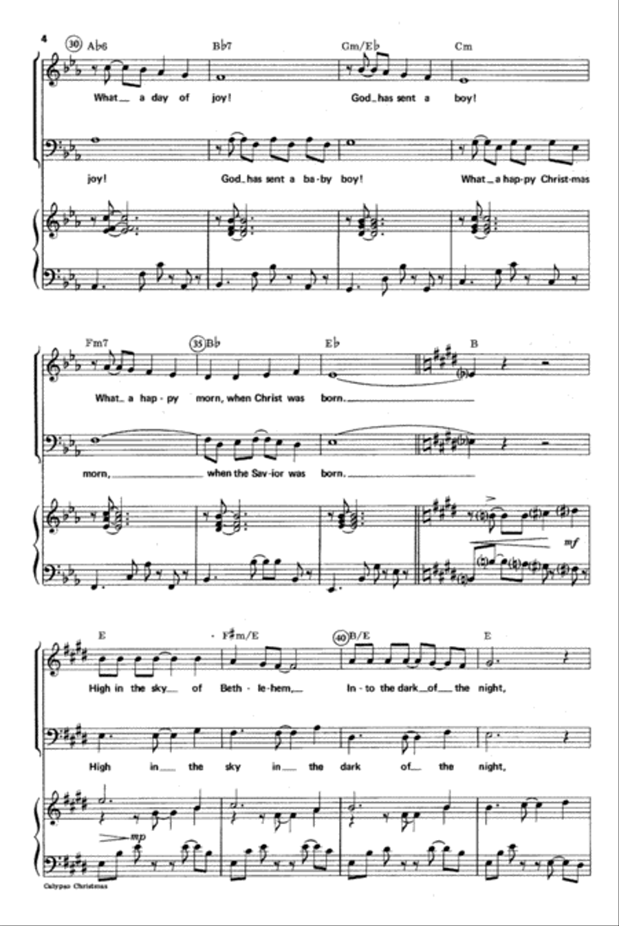 Calypso Christmas Calypso Christmas 4-Part scores gallery preview page 4