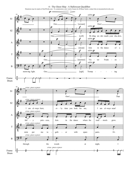 3 Quodlibets for a Gaggle of Ghouls (Choral Version) : SSATB Choir, Soloists and Percussion