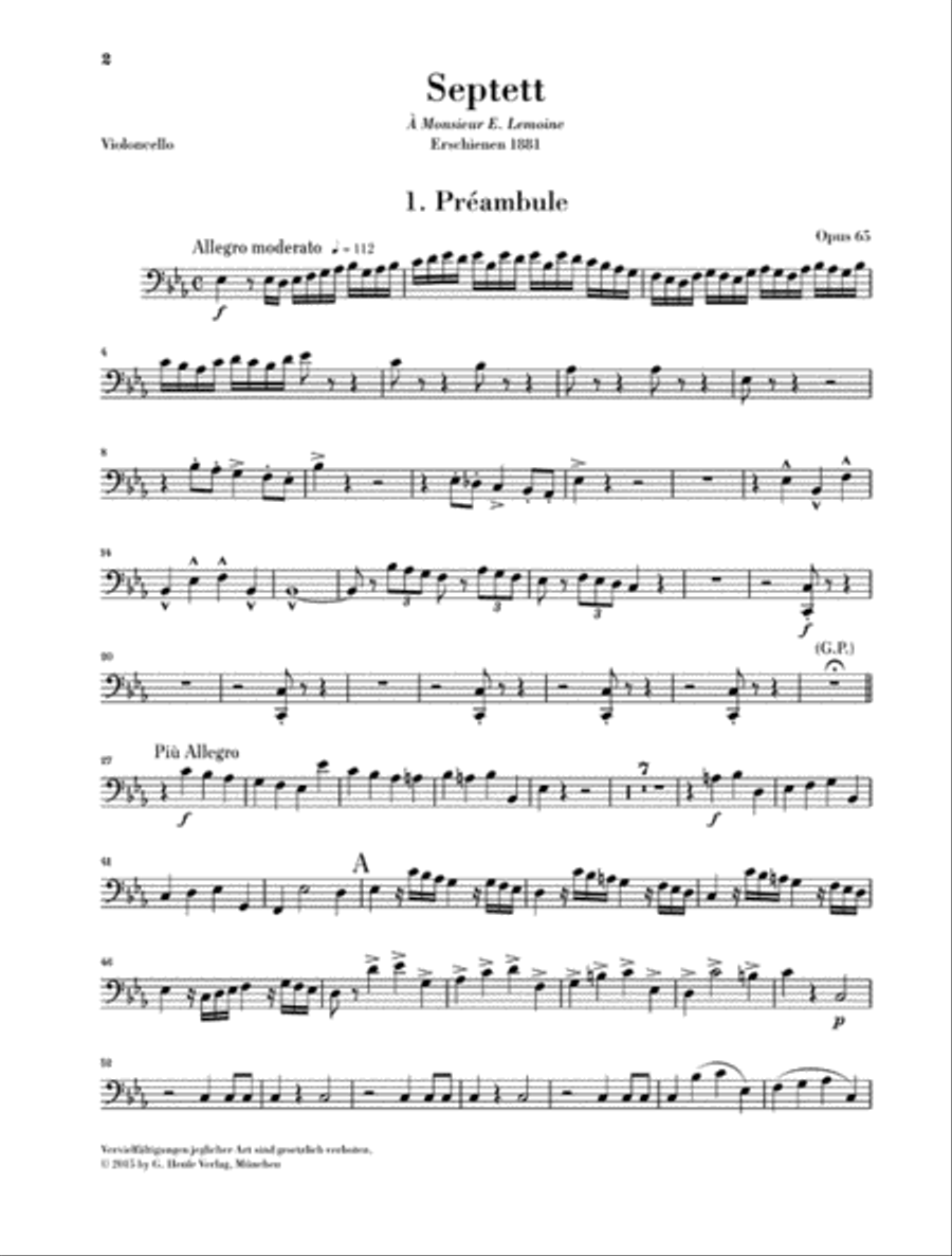 Septet in E-flat Major, Op. 65 Cello scores gallery preview page 6