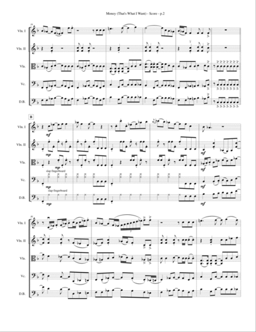 Money (that's What I Want) String Quartet scores gallery preview page 4