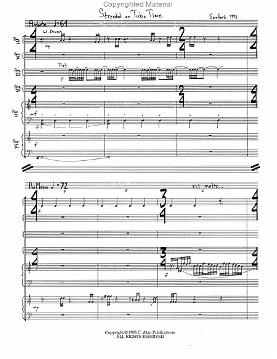 Stranded on Tulsa Time Stranded on Tulsa Time Percussion Ensemble scores gallery preview page 3