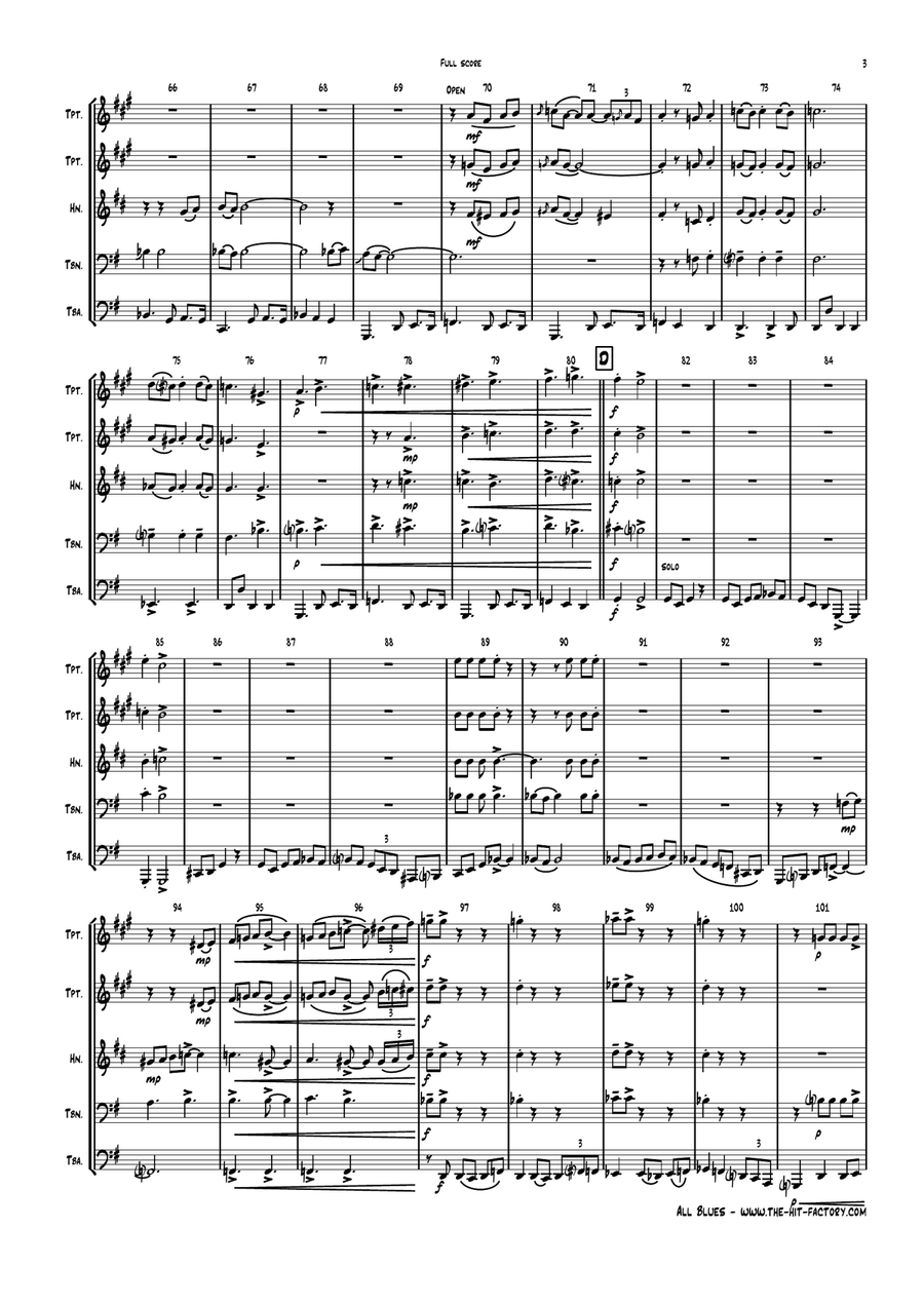 All Blues Brass Ensemble scores gallery preview page 3