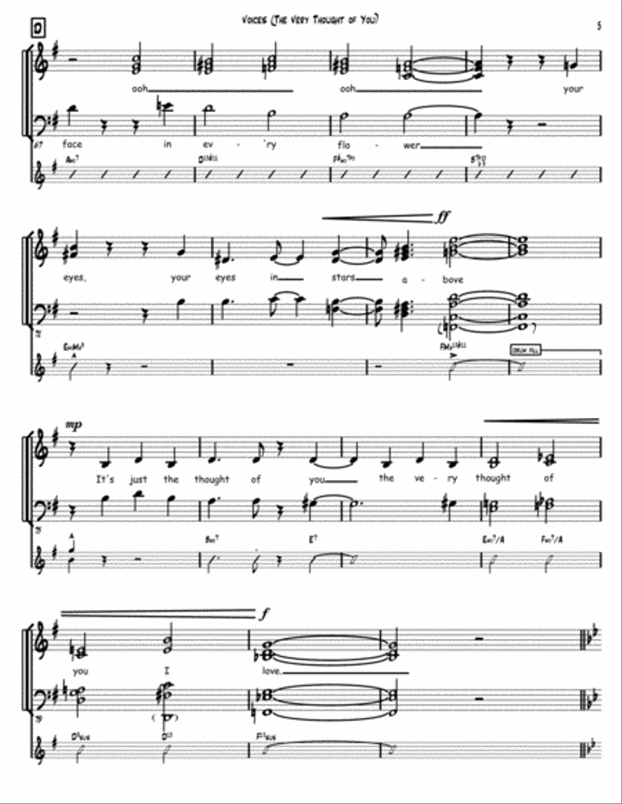 The Very Thought Of You Choir scores gallery preview page 5