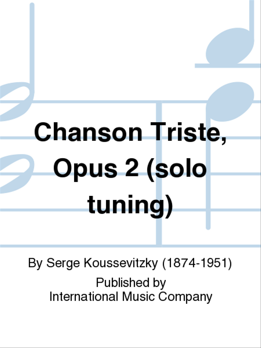 Chanson Triste, Opus 2 (Solo Tuning) Double Bass scores gallery preview page 1