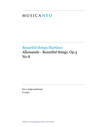 Book cover for Allemande-Beautiful things Op.3 No.8
