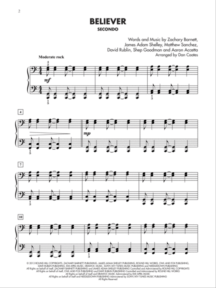 Current Hits for Two 1-3 (Value Pack) Piano Solo scores gallery preview page 22