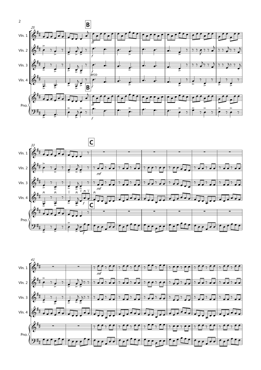 The Irish Washerwoman for Violin Quartet Violin Solo scores gallery preview page 2