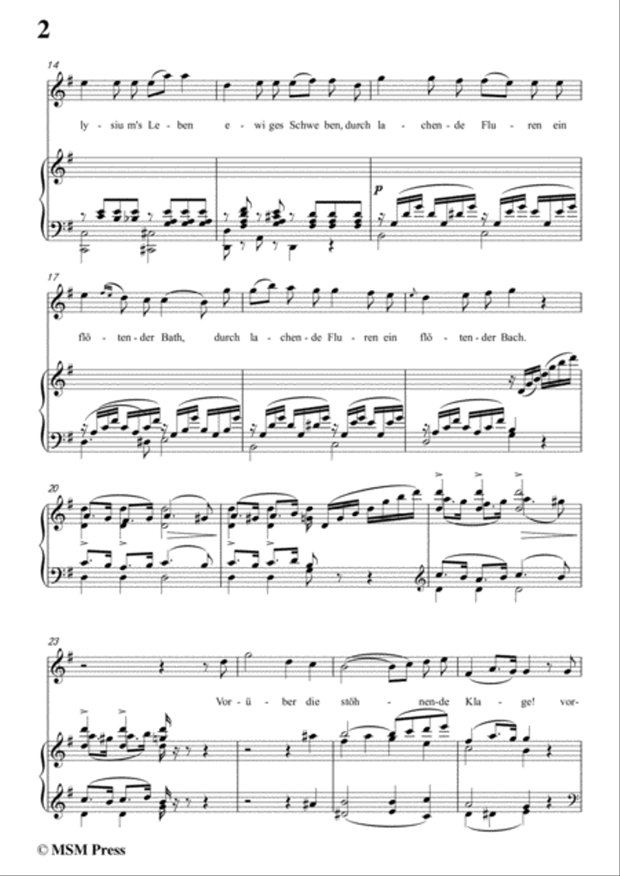 Schubert-Elysium,D.584,in G Major,for Voice&Piano Voice scores gallery preview page 4