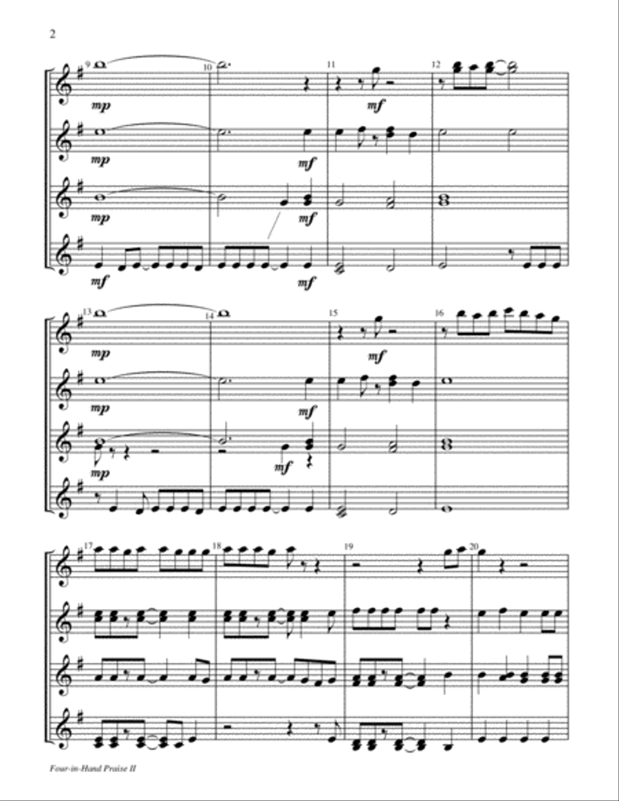 Four-in-Hand Praise II Handbell Choir scores gallery preview page 3