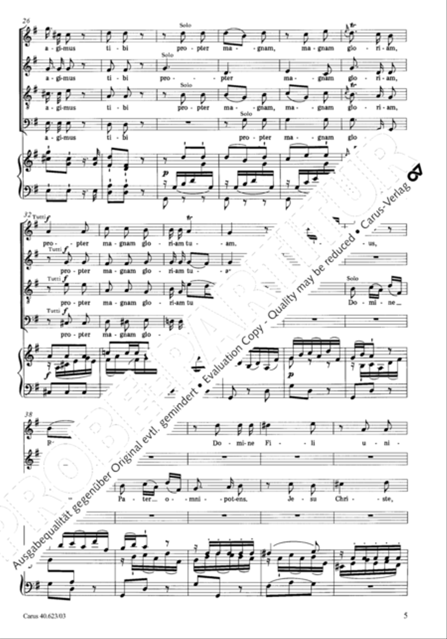 Missa brevis in G major 4-Part scores gallery preview page 8
