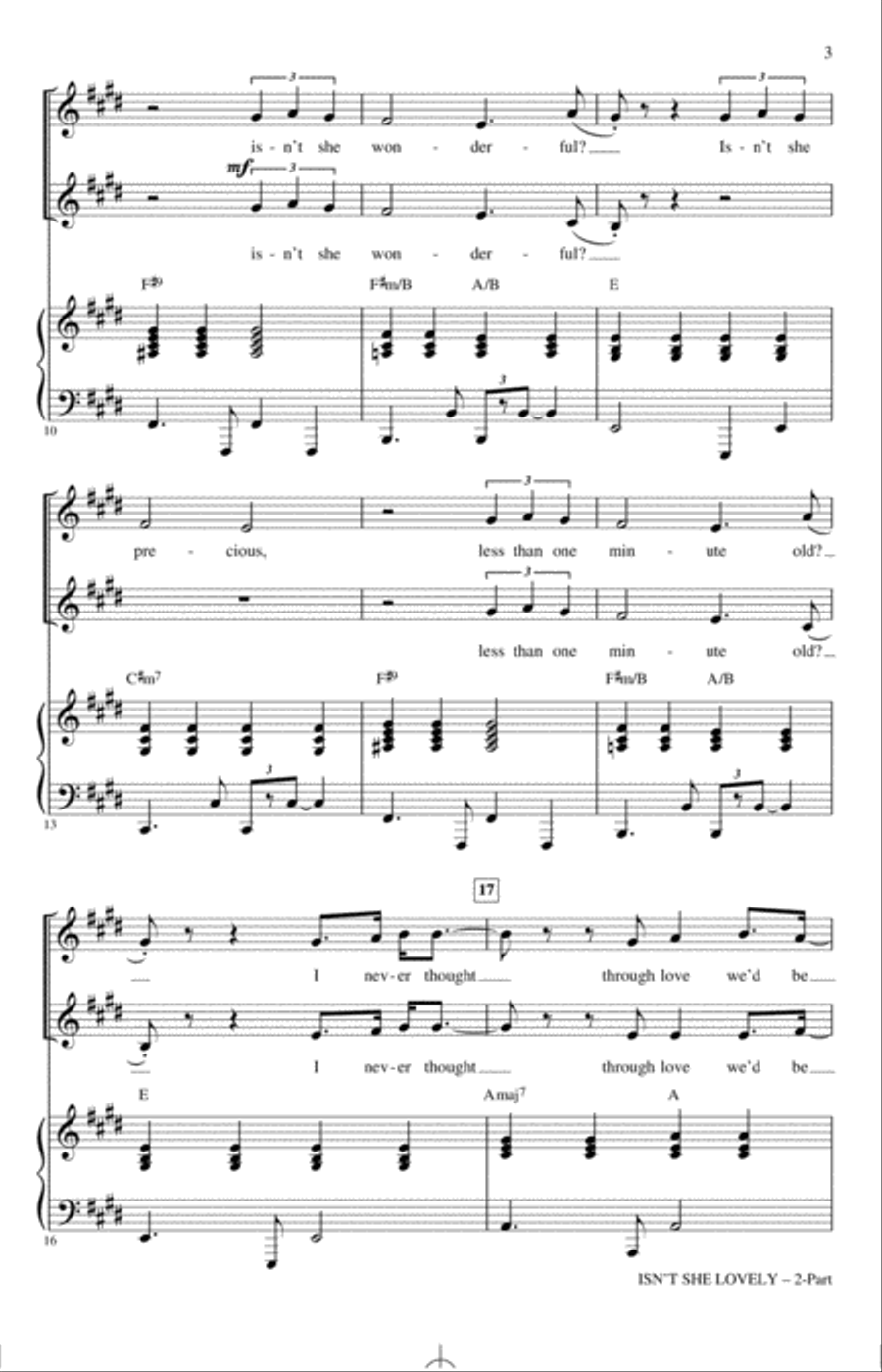 Isn't She Lovely (arr. Ed Lojeski) 2-Part scores gallery preview page 2