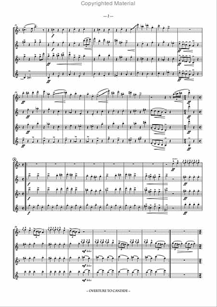 Overture To Candide, Saxophone Quartet Saxophone Quartet scores gallery preview page 3