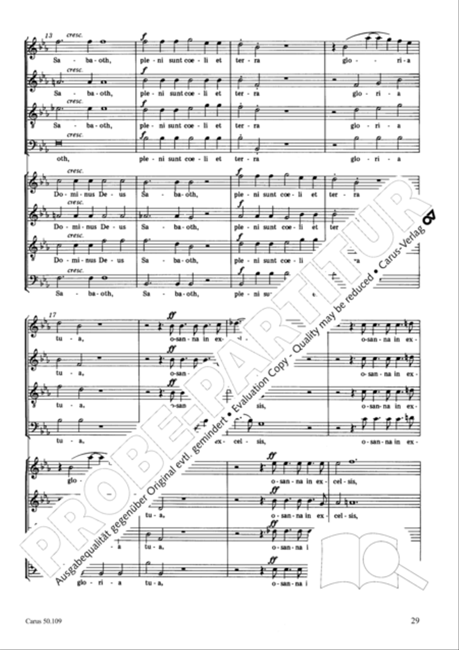 Mass in E flat major (Messe in Es) 4-Part scores gallery preview page 30