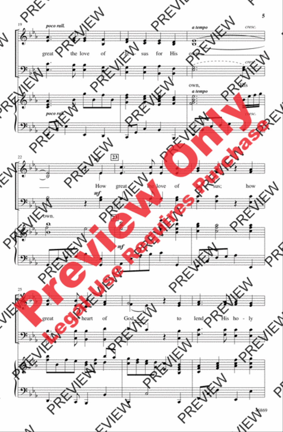 How Great the Love of Jesus 4-Part scores gallery preview page 5