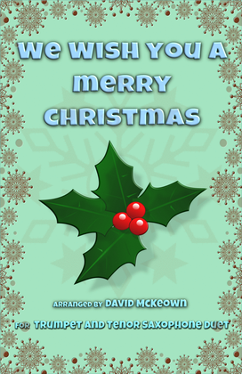 Book cover for We Wish You a Merry Christmas, Jazz Style, for Trumpet and Tenor Saxophone Duet